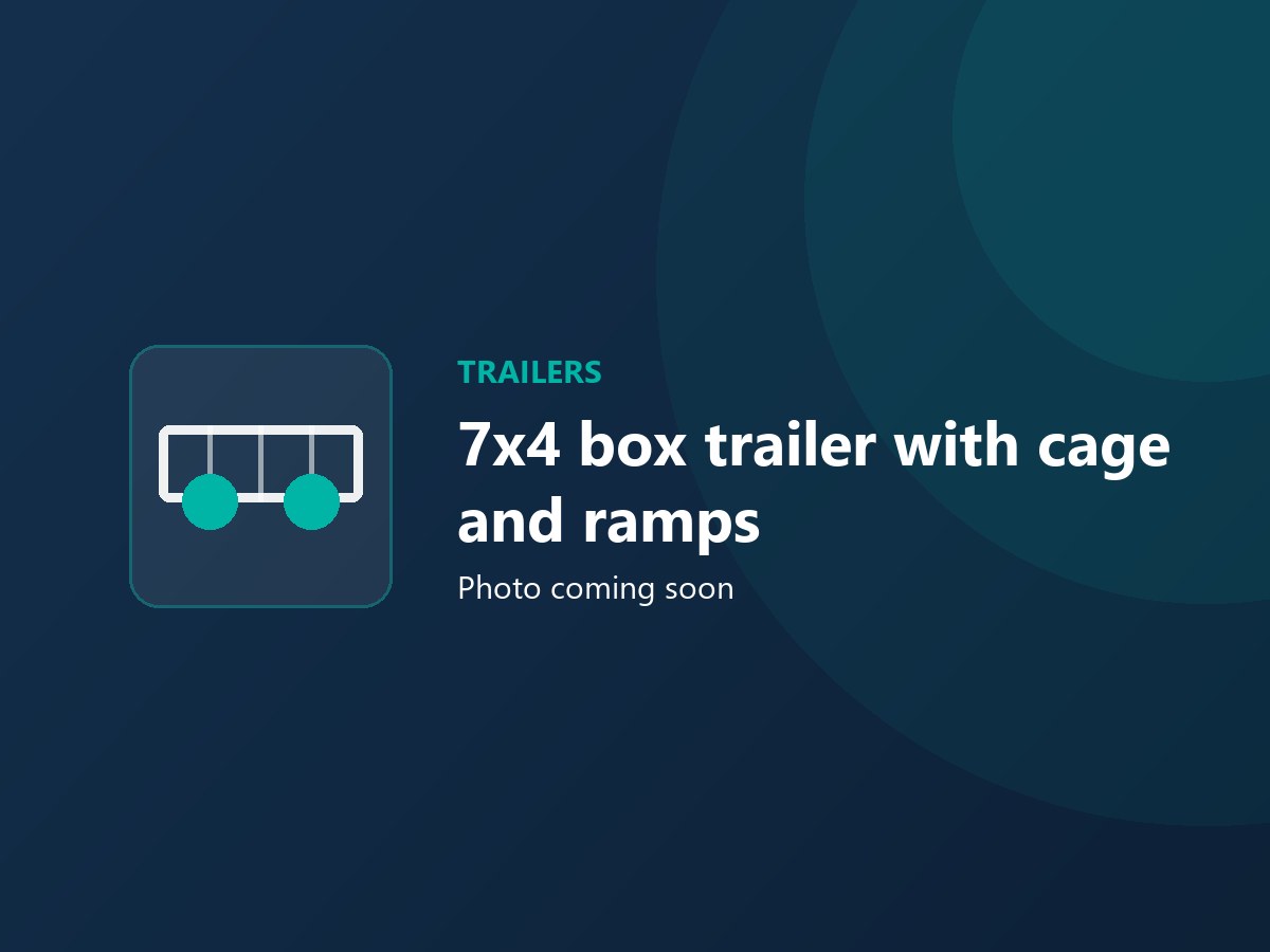 7x4 box trailer with cage and ramps