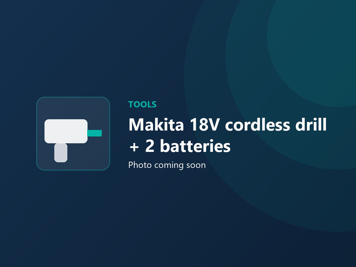 Makita 18V cordless drill + 2 batteries